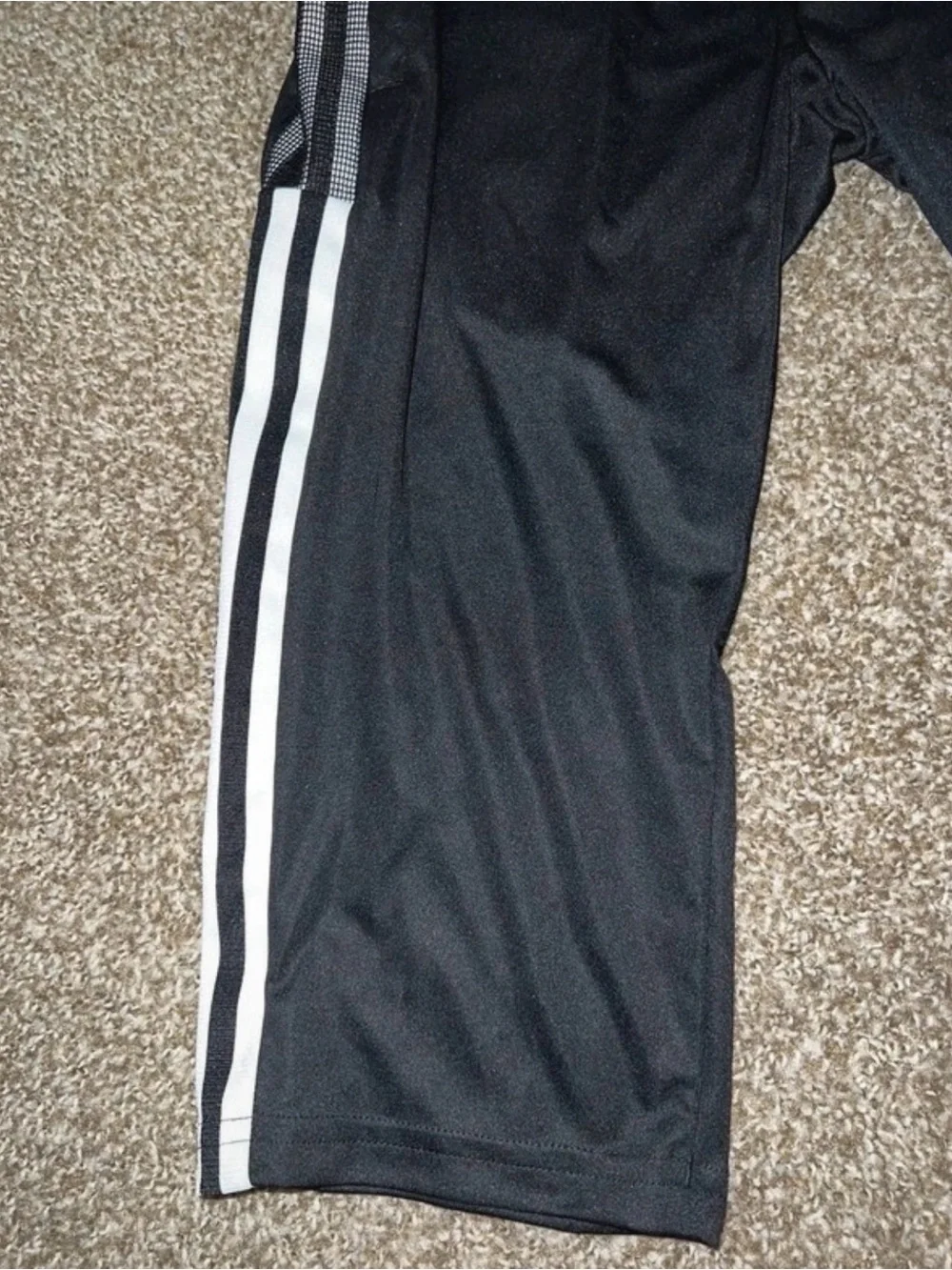 adidas Men’s Black Joggers with White Side Stripes Size: Small